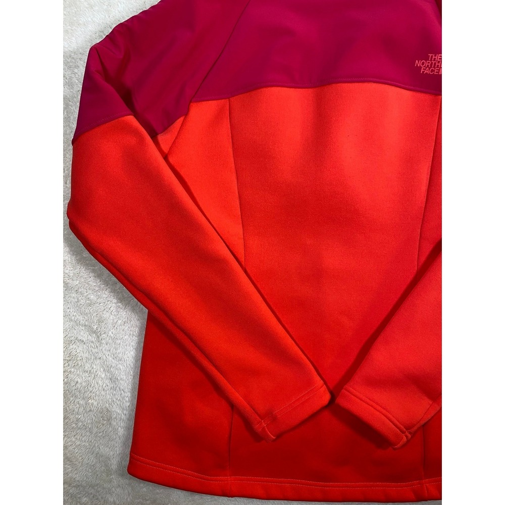 The North Face Womens Full Zip Fleece Jacket Orange Red Colorblock SZ Large - Picture 16 of 16